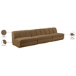 Bowery Hill Contemporary Brown Fabric Upholstered 3-Oiece Modular Sofa