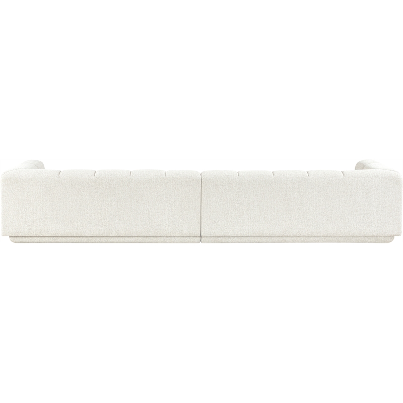 Bowery Hill Contemporary Cream Fabric Upholstered 2-Oiece Modular Sofa