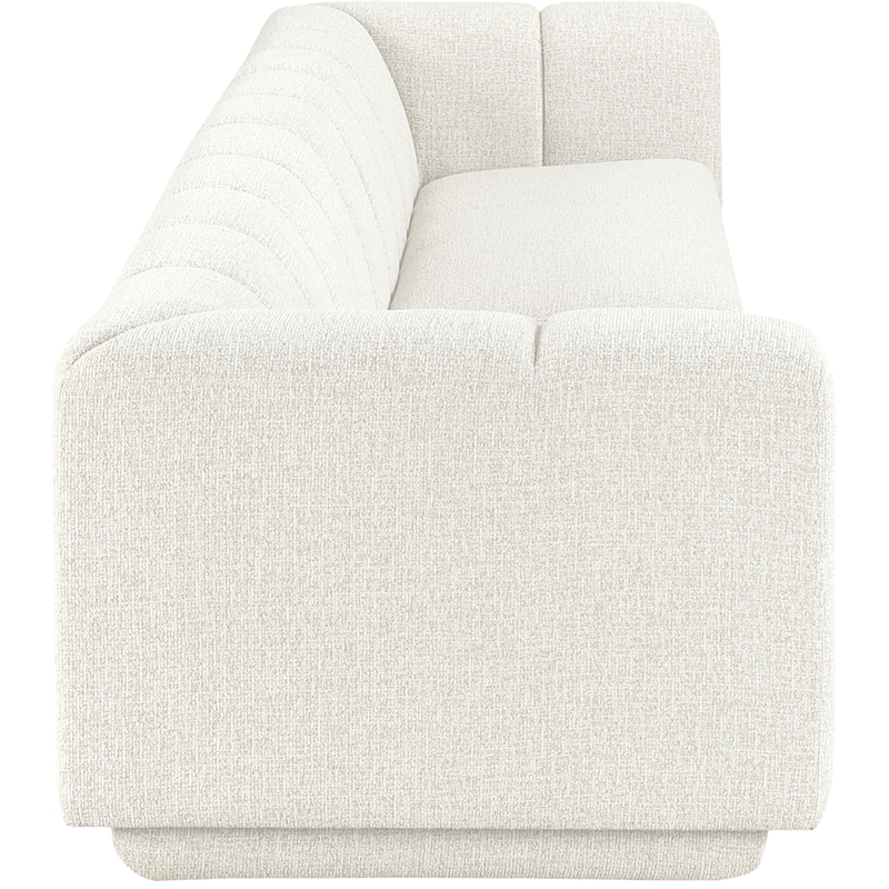 Bowery Hill Contemporary Cream Fabric Upholstered 2-Oiece Modular Sofa