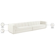 Bowery Hill Contemporary Cream Fabric Upholstered 2-Oiece Modular Sofa