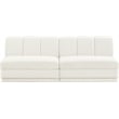 Bowery Hill Contemporary Cream Fabric Upholstered 2-Oiece Modular Sofa