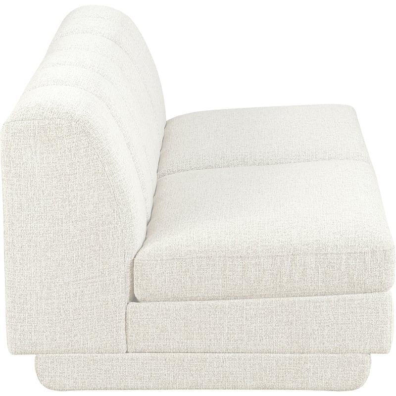 Bowery Hill Contemporary Cream Fabric Upholstered 2-Oiece Modular Sofa