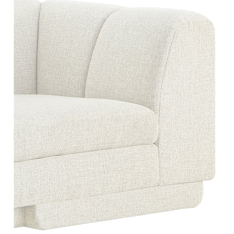 Bowery Hill Contemporary Cream Fabric Upholstered 2-Oiece Modular Sofa