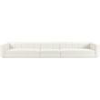 Bowery Hill Contemporary Cream Fabric Upholstered 3-Oiece Modular Sofa