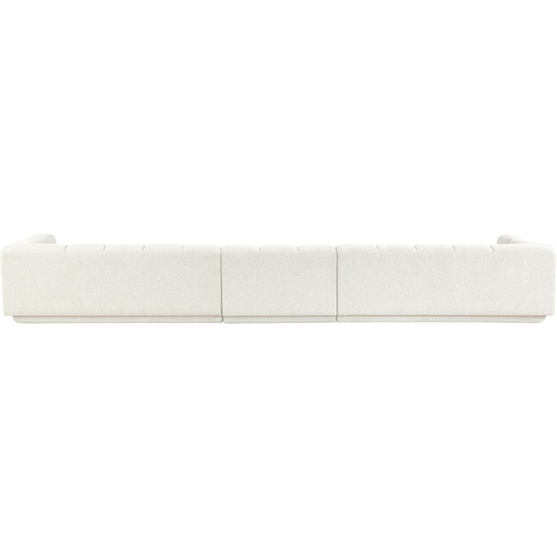 Bowery Hill Contemporary Cream Fabric Upholstered 3-Oiece Modular Sofa