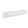 Bowery Hill Contemporary Cream Fabric Upholstered 3-Oiece Modular Sofa