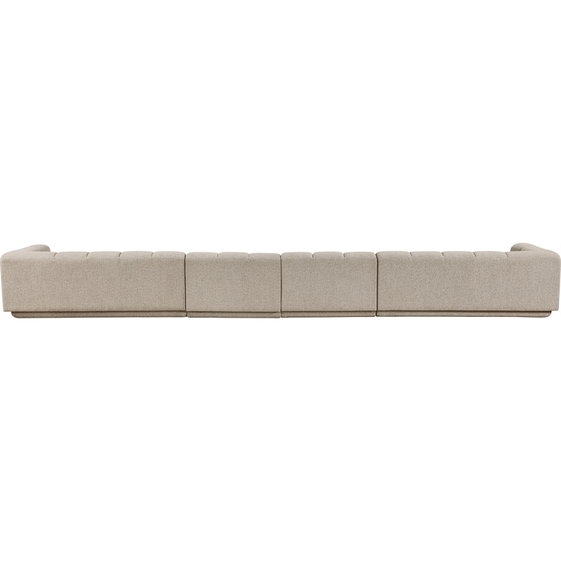 Bowery Hill Contemporary Beige Fabric Upholstered 4-Oiece Modular Sofa