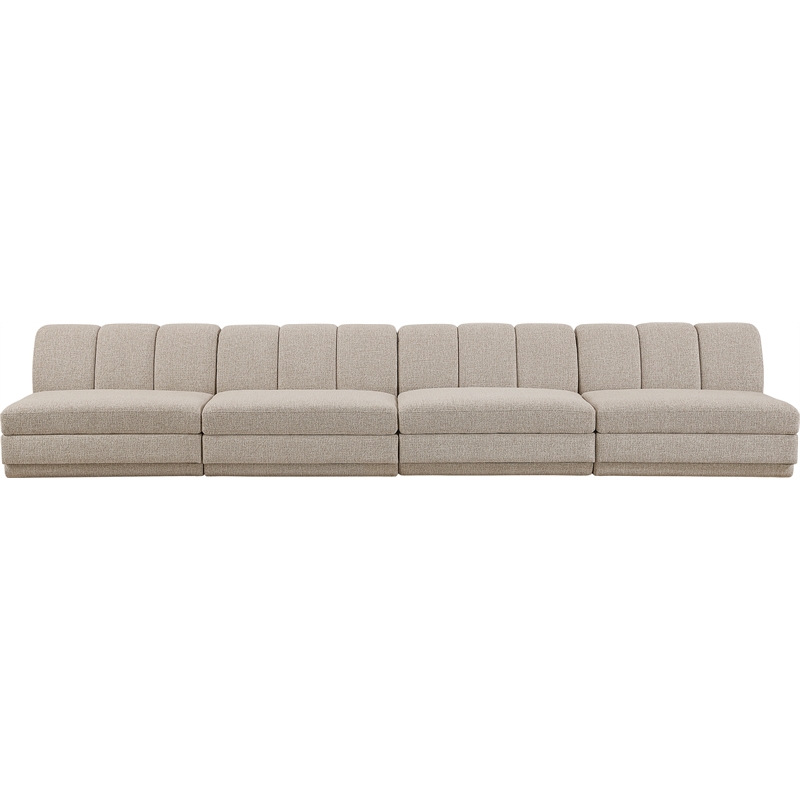 Bowery Hill Contemporary Beige Fabric Upholstered 4-Oiece Modular Sofa
