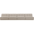 Bowery Hill Contemporary Beige Fabric Upholstered 4-Oiece Modular Sofa