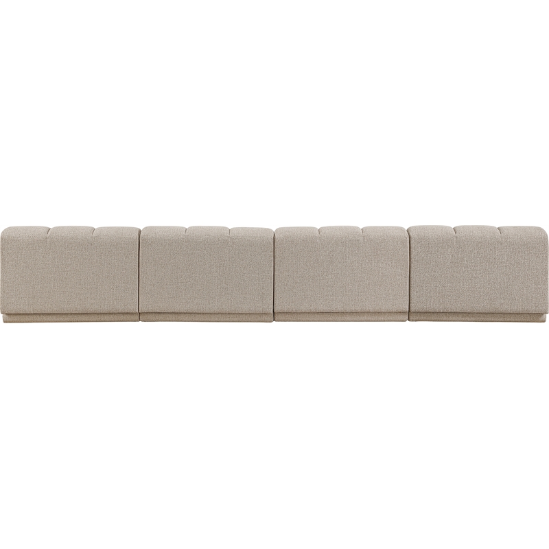 Bowery Hill Contemporary Beige Fabric Upholstered 4-Oiece Modular Sofa