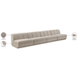 Bowery Hill Contemporary Beige Fabric Upholstered 4-Oiece Modular Sofa