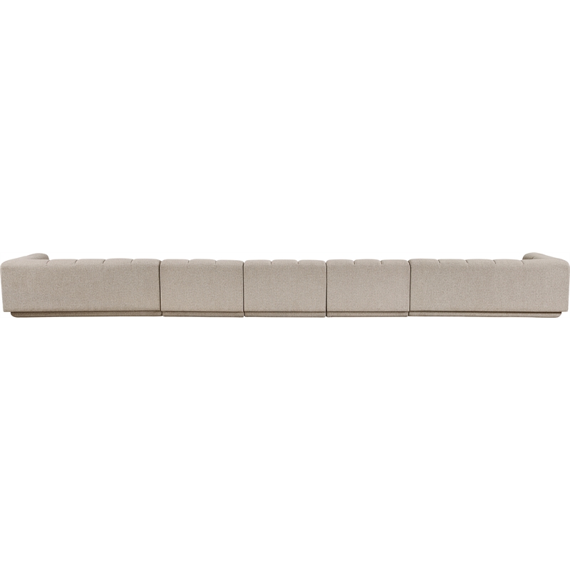 Bowery Hill Contemporary Beige Fabric Upholstered 5-Oiece Modular Sofa