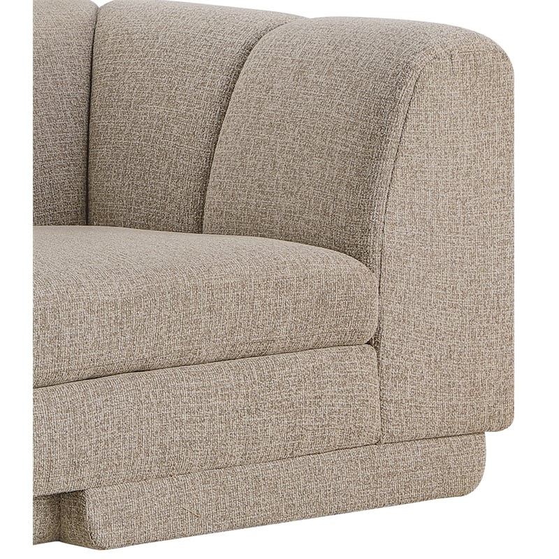 Bowery Hill Contemporary Beige Fabric Upholstered 5-Oiece Modular Sofa