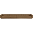 Bowery Hill Contemporary Brown Fabric Upholstered 4-Oiece Modular Sofa