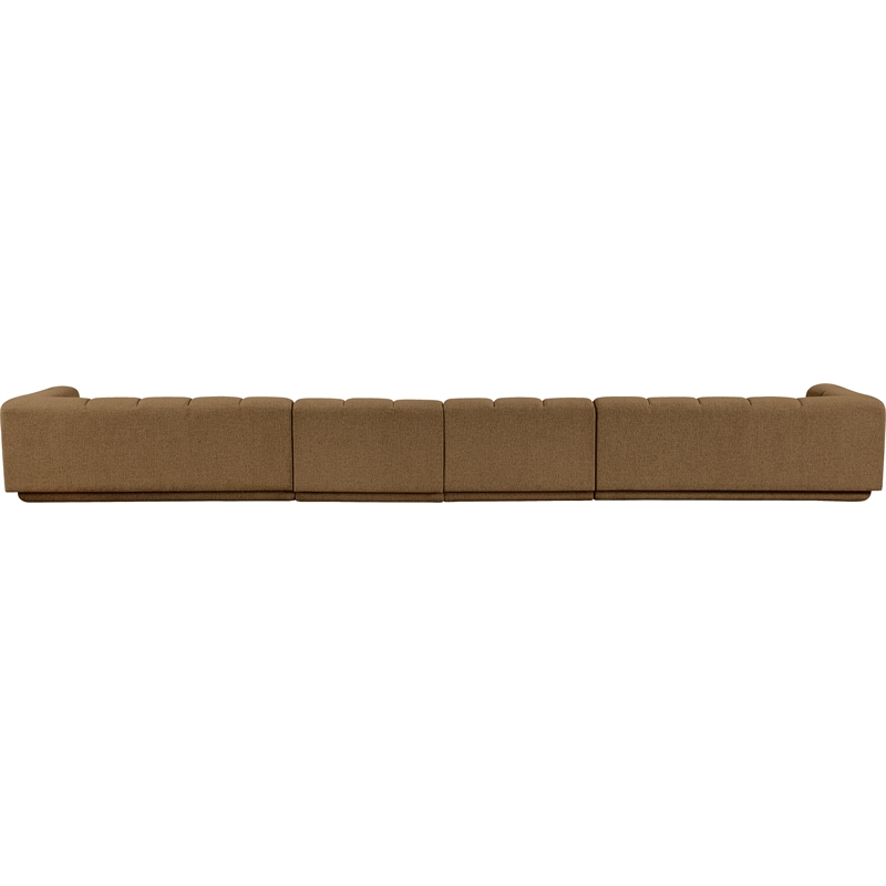 Bowery Hill Contemporary Brown Fabric Upholstered 4-Oiece Modular Sofa