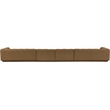 Bowery Hill Contemporary Brown Fabric Upholstered 4-Oiece Modular Sofa
