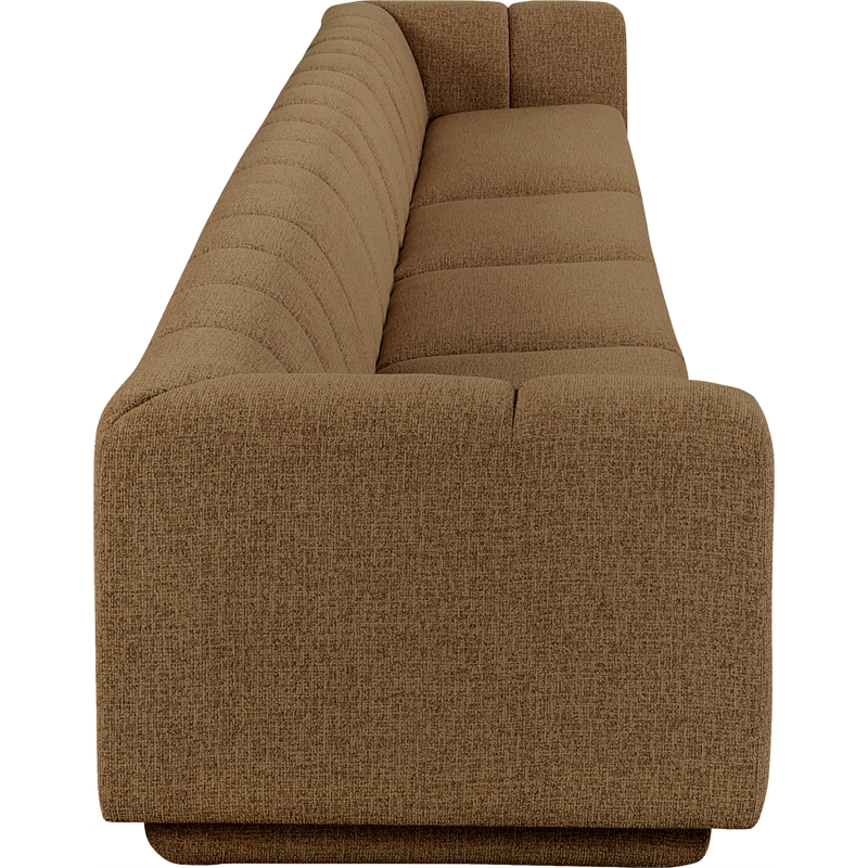 Bowery Hill Contemporary Brown Fabric Upholstered 4-Oiece Modular Sofa