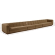 Bowery Hill Contemporary Brown Fabric Upholstered 4-Oiece Modular Sofa