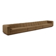 Bowery Hill Contemporary Brown Fabric Upholstered 4-Oiece Modular Sofa
