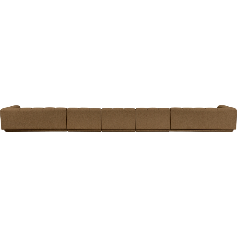 Bowery Hill Contemporary Brown Fabric Upholstered 5-Oiece Modular Sofa