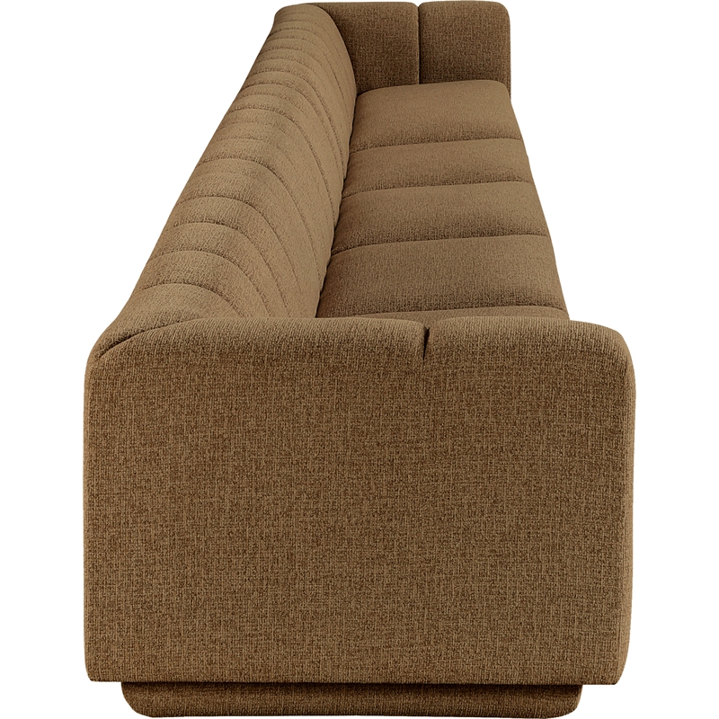 Bowery Hill Contemporary Brown Fabric Upholstered 5-Oiece Modular Sofa
