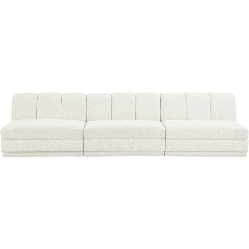 Bowery Hill Contemporary Cream Fabric Upholstered 3-Oiece Modular Sofa