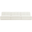 Bowery Hill Contemporary Cream Fabric Upholstered 3-Oiece Modular Sofa