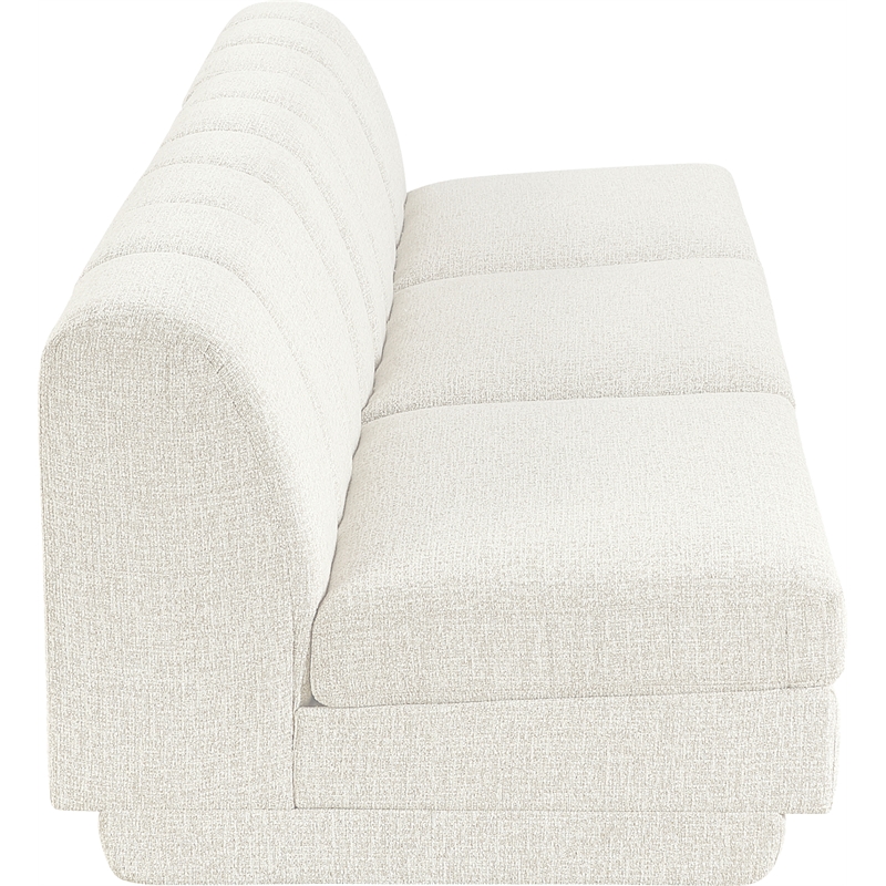 Bowery Hill Contemporary Cream Fabric Upholstered 3-Oiece Modular Sofa