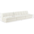 Bowery Hill Contemporary Cream Fabric Upholstered 3-Oiece Modular Sofa