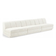 Bowery Hill Contemporary Cream Fabric Upholstered 3-Oiece Modular Sofa