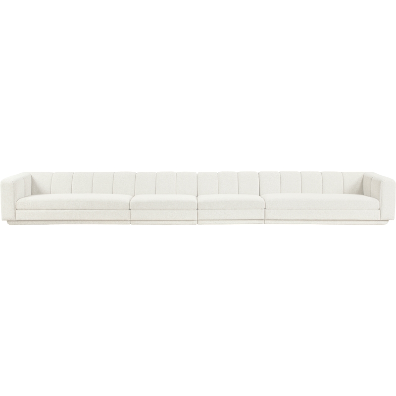Bowery Hill Contemporary Cream Fabric Upholstered 4-Oiece Modular Sofa