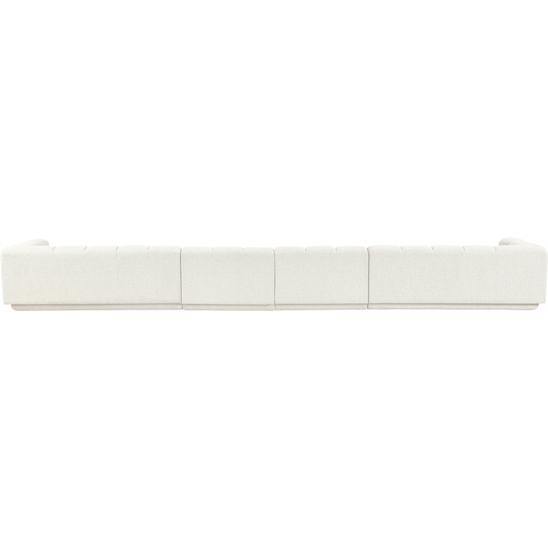 Bowery Hill Contemporary Cream Fabric Upholstered 4-Oiece Modular Sofa