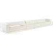 Bowery Hill Contemporary Cream Fabric Upholstered 4-Oiece Modular Sofa