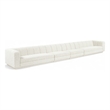 Bowery Hill Contemporary Cream Fabric Upholstered 4-Oiece Modular Sofa