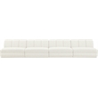 Bowery Hill Contemporary Cream Fabric Upholstered 4-Oiece Modular Sofa