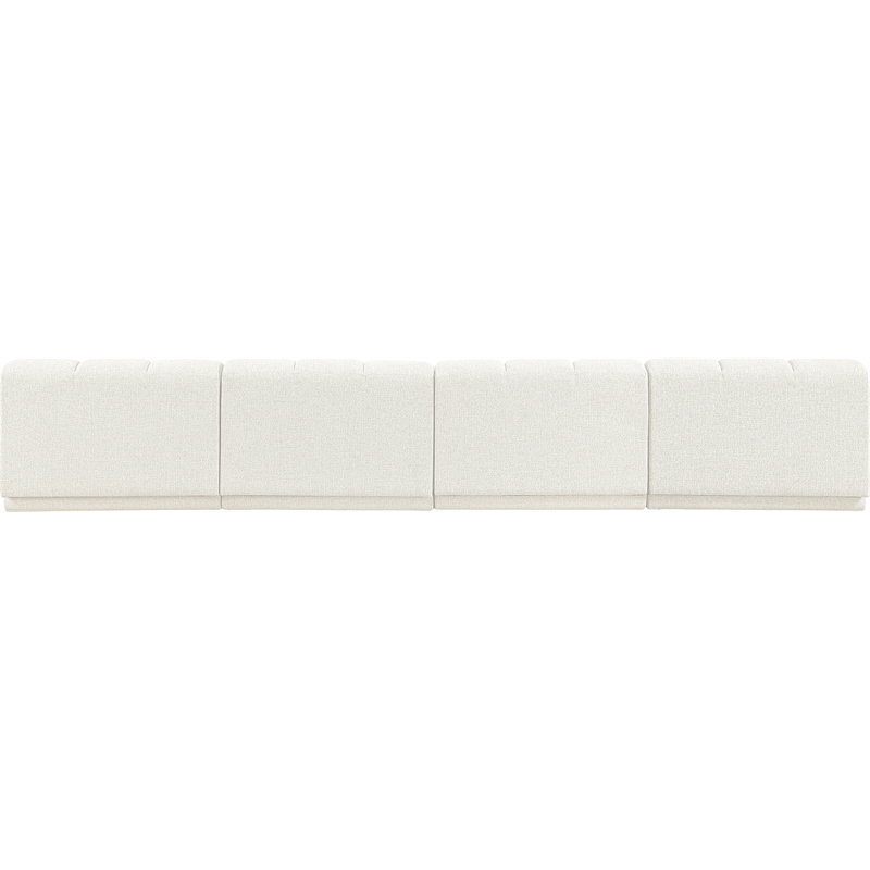 Bowery Hill Contemporary Cream Fabric Upholstered 4-Oiece Modular Sofa
