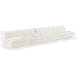 Bowery Hill Contemporary Cream Fabric Upholstered 4-Oiece Modular Sofa
