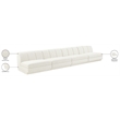 Bowery Hill Contemporary Cream Fabric Upholstered 4-Oiece Modular Sofa