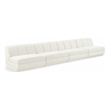Bowery Hill Contemporary Cream Fabric Upholstered 4-Oiece Modular Sofa