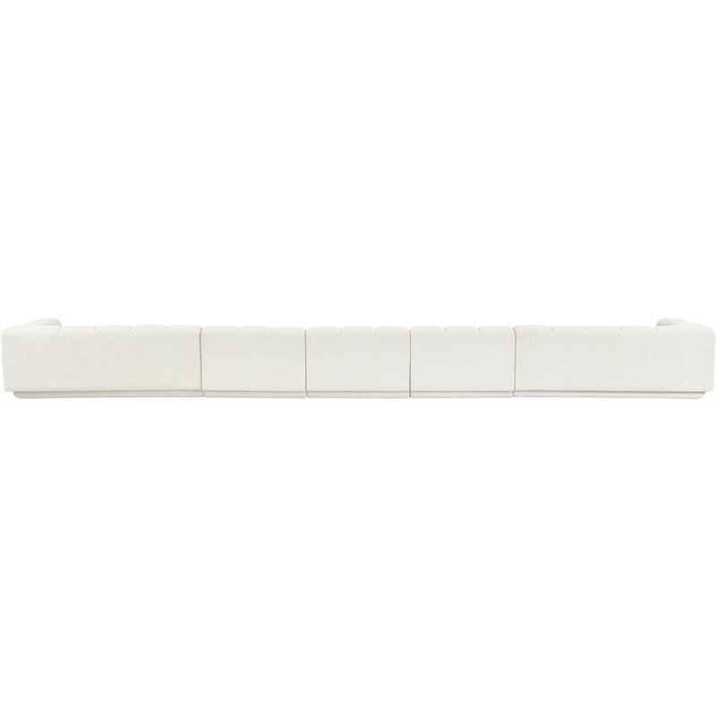 Bowery Hill Contemporary Cream Fabric Upholstered 5-Oiece Modular Sofa