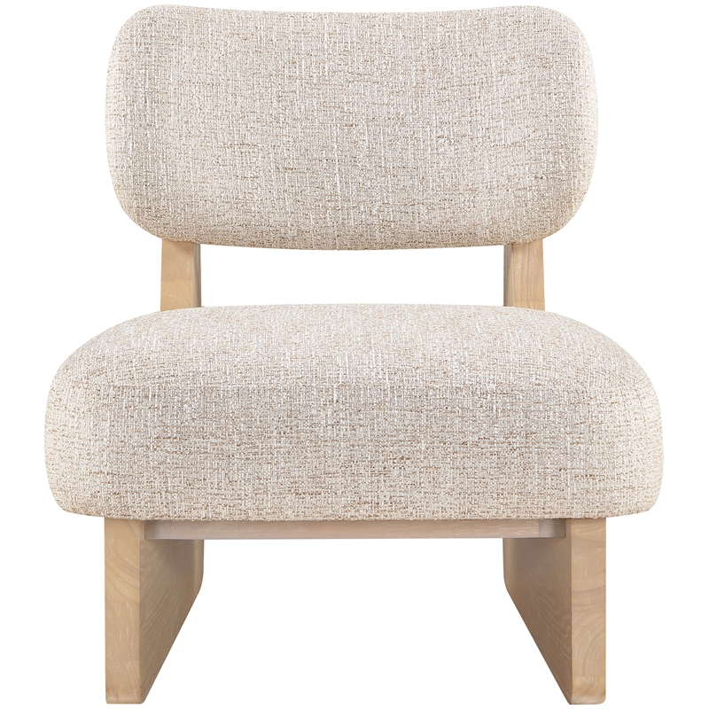 Bowery Hill Contemporary Beige Linen Textured Fabric Upholstered Accent Chair