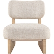 Bowery Hill Contemporary Beige Linen Textured Fabric Upholstered Accent Chair
