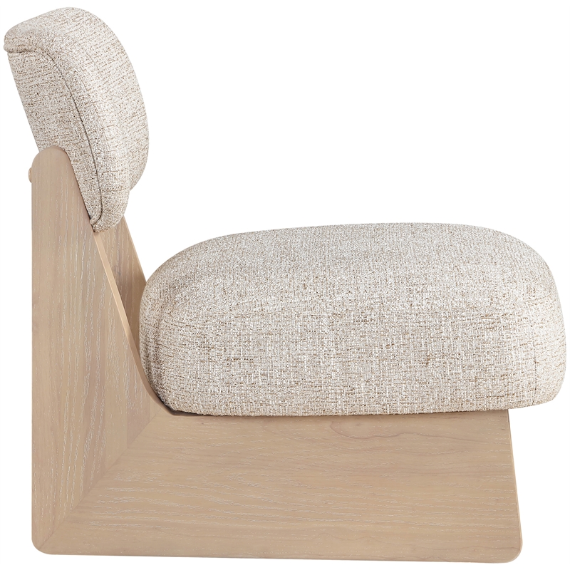 Bowery Hill Contemporary Beige Linen Textured Fabric Upholstered Accent Chair