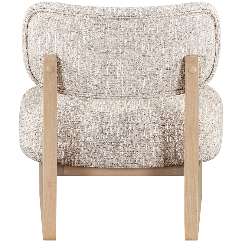 Bowery Hill Contemporary Beige Linen Textured Fabric Upholstered Accent Chair
