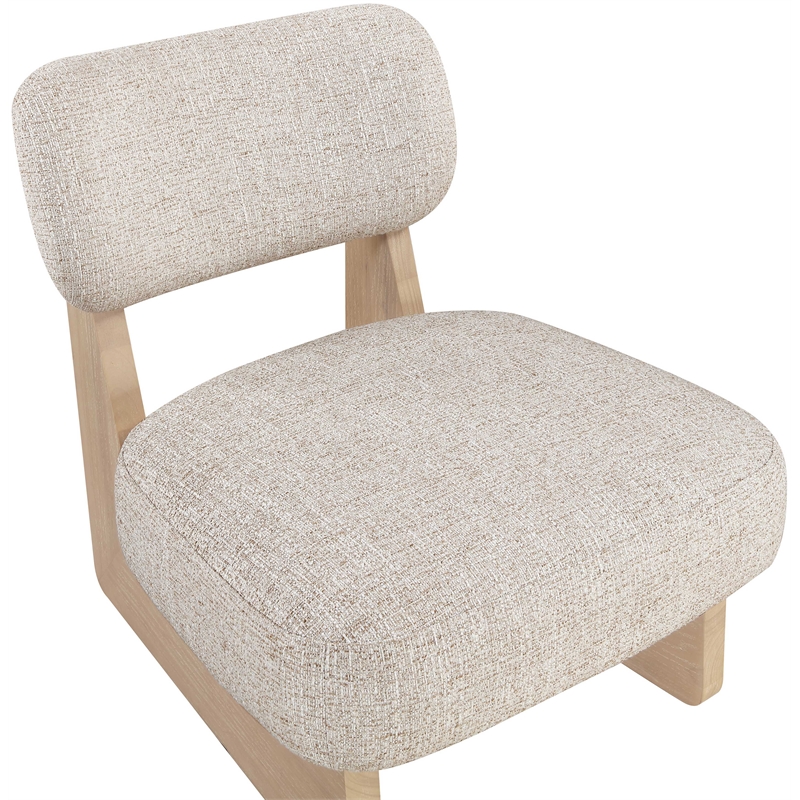 Bowery Hill Contemporary Beige Linen Textured Fabric Upholstered Accent Chair