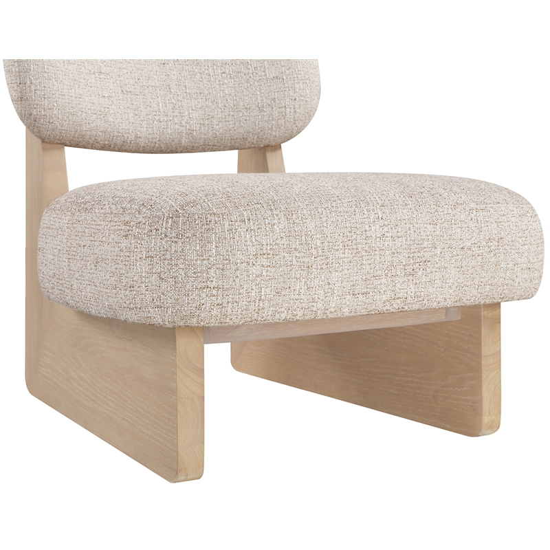 Bowery Hill Contemporary Beige Linen Textured Fabric Upholstered Accent Chair
