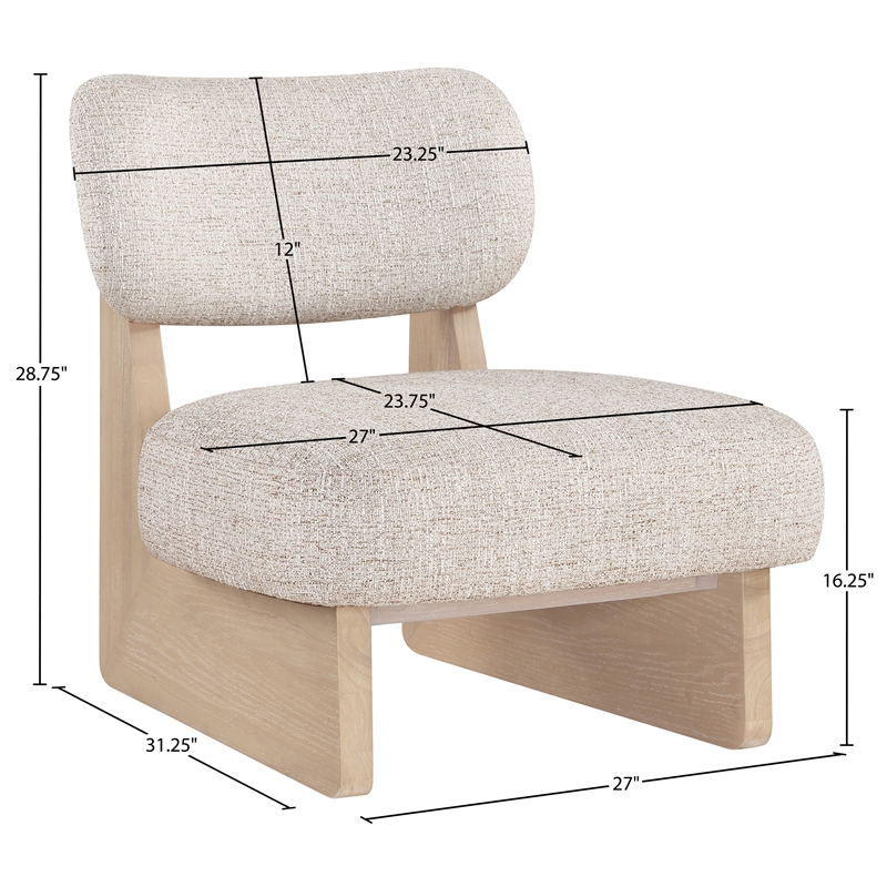 Bowery Hill Contemporary Beige Linen Textured Fabric Upholstered Accent Chair