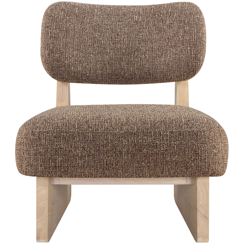 Bowery Hill Contemporary Brown Linen Textured Fabric Upholstered Accent Chair