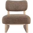 Bowery Hill Contemporary Brown Linen Textured Fabric Upholstered Accent Chair