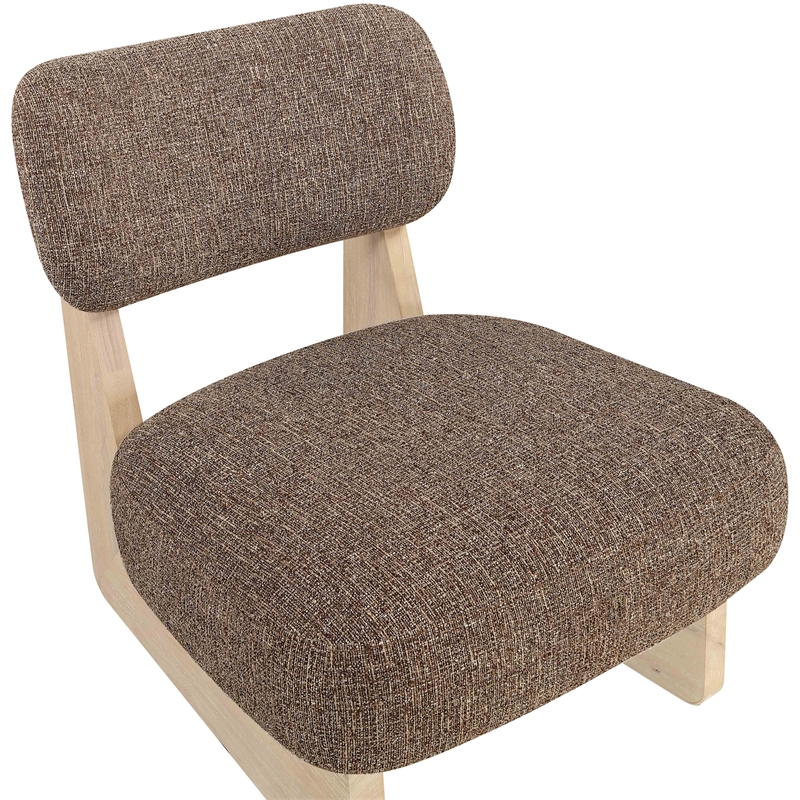 Bowery Hill Contemporary Brown Linen Textured Fabric Upholstered Accent Chair